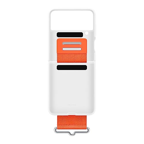 Samsung Coque Silicone avec lanière Blanc Flip 4