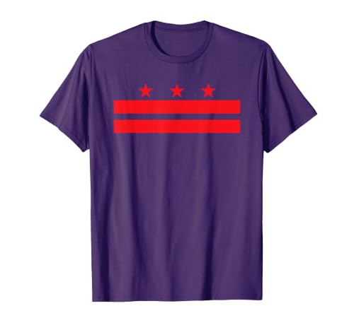 Washington DC Flag T-Shirt T-Shirt, Men, Purple, Large