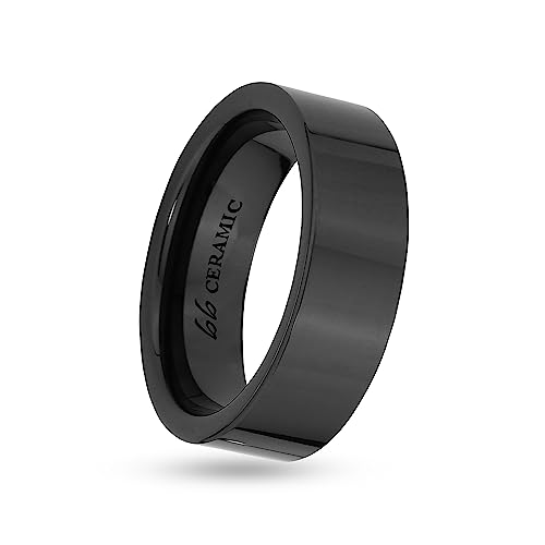 Alliance en céramique noire plate 7 mm la bague anti-rayures pour en finir avec l'usure