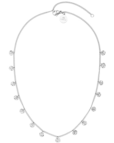 Purelei Malihini Damenkette – Verstellbare Edelstahl Halskette 35-40 cm – Wasserfest, langlebig und elegant – Halskette mit orientalischen Coins, für Frauen geeignet