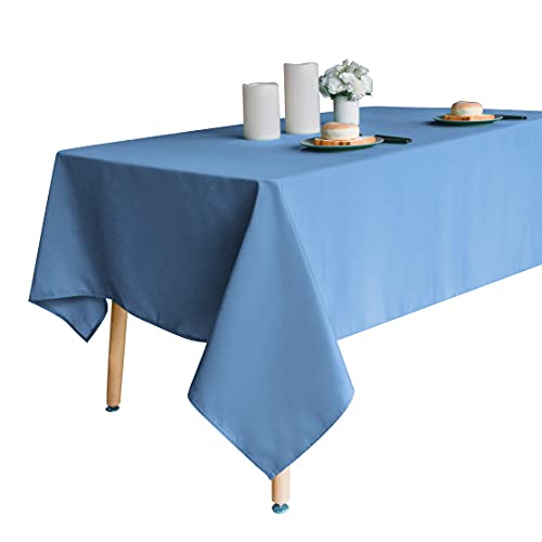 Image of Obstal 210GSM Rectangle Table Cloth, Sky Blue, 54 x 108 Inch | Heavy Duty Water Proof Microfiber Tablecloth, Decorative Fabric Table Cover for Outdoor and Indoor Use