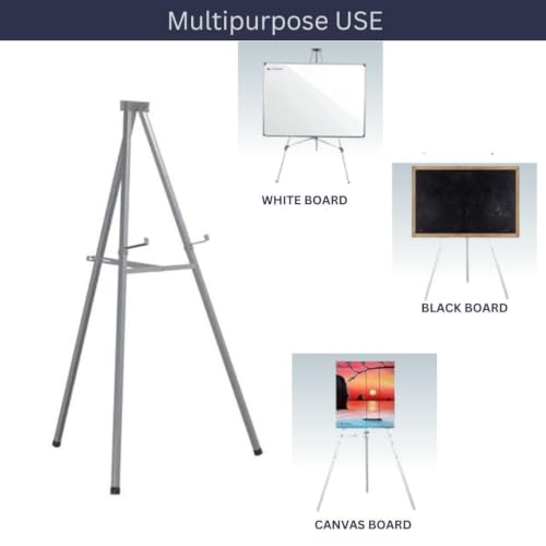 Image of 5FT Heavy Duty Adjustable Folding Display Easel Stand Grey
