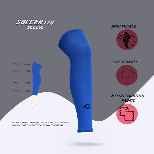 Image of CAPTAIN Nylon Streatchable UV Ray Protection Unisex Leg Sleeves Over The Knee Sports Sleeves