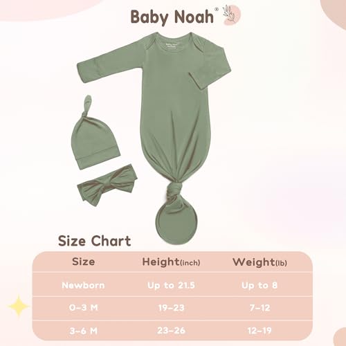 Image of Hello World Newborn Outfit Knotted Gown 0-3 Months, Baby Girl Boy Coming Home Sleeper with Sign