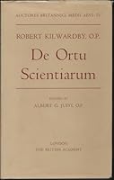 Robert Kilwardby: de Ortu Scientiarum 0856721263 Book Cover