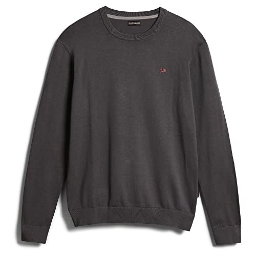 Pull gris Napapijri NP0A4D Droz 4 une maille d'exception au design travaillé