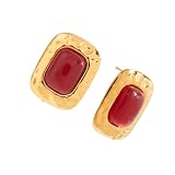 Pendientes modernos con acabado martillado artesanal, acero inoxidable y mezcla de resina, accesorios diarios hipoalergénicos, hechos a mano con textura, One Size, como se describe, como se describe