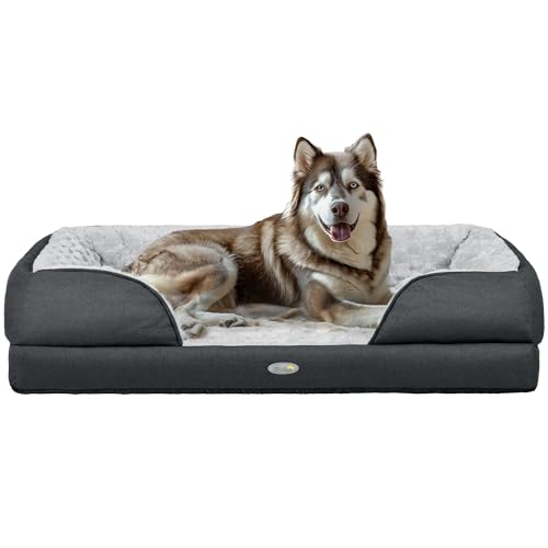 PawHut Dog Bed Calming Pet Bed Dog Mattress for Large Dogs - Charcoal Grey