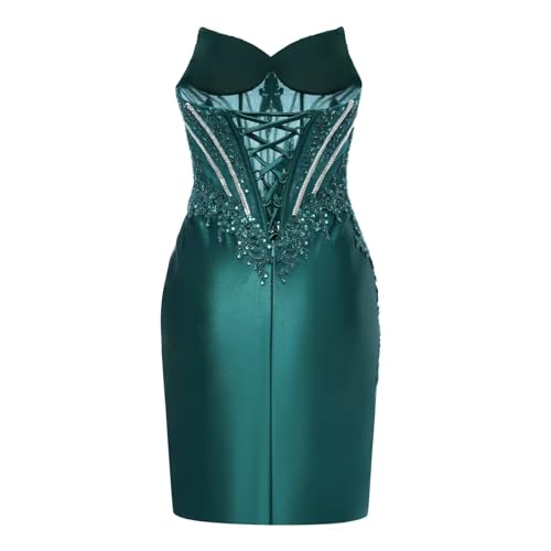 Satin Homecoming Dresses 2025 Mermaid Lace Applique Corset Graduation Party Cocktail Dresses for Teens XOD05012