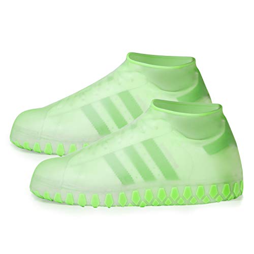 VITCOCO Couvre Chaussure Imperméable, Couvre-chaussures en Silicone Réutilisables, Couvre-chaussures Pliant Antidérapant Extérieur