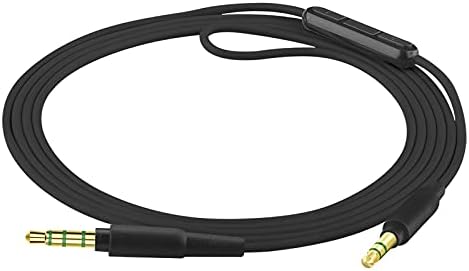 Geekria QuickFit Audio Cable with Mic Compatible with Skullcandy Crusher Evo, Crusher ANC, Hesh 3, Hesh2, Venue Cable, 3.5mm Aux Replacement Stereo Cord with Inline Microphone (6 ft / 1.7 m)