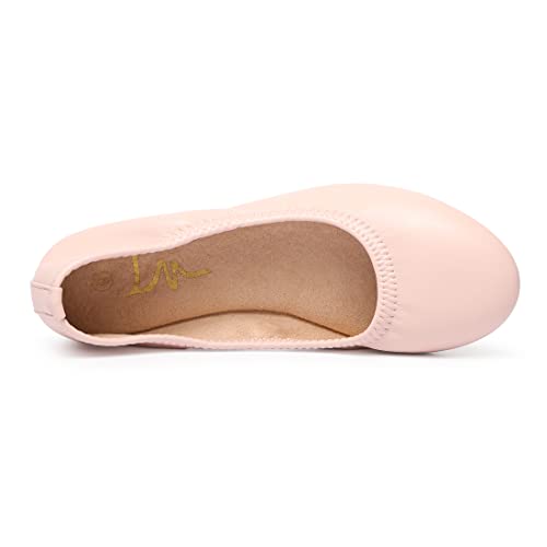 Image of LM Women's Ballet Flats Round Toe Slip On Flats Shoes Casual Dress Shoes Foldable Portable Travel Ballet Flat