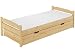 Produktbild Erst-Holz® Massivholzbett Kiefer Natur 90x200 Einzelbett mit Rollrost Matratze Bettkasten 60.31-09MS5