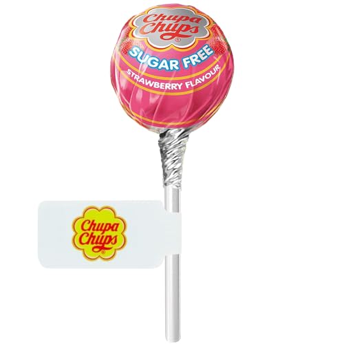 Chupa Chups Sugar Free Lollipops 3 Assorted Flavours Pack of 3 | Confectionery Sweets Candy Suckers Heat Sealed with Welari Thank You Card | (3pack) (3lollies)