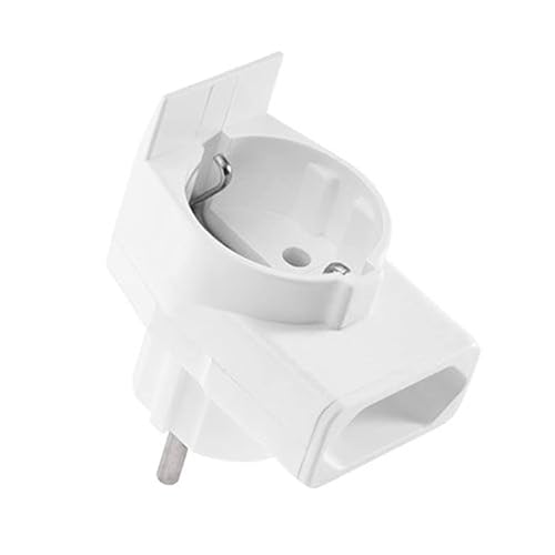 Combi-Duplex-Stecker, 1 Euro- & 1 Schutzkontaktstecker, ohne Kontrolllampe, weiss, passend für eWickler