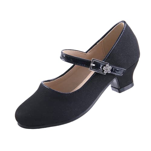 EIGHT KM Toddler Shoes - High Heels Kid Shoes - Multi Sizes & Colors for Ages 3-13 Years - Mary Jane Shoes for Girls Wide Fit Little Girl Dress Shoes - Party Wedding Shoes - Princess Baby Girl Shoes