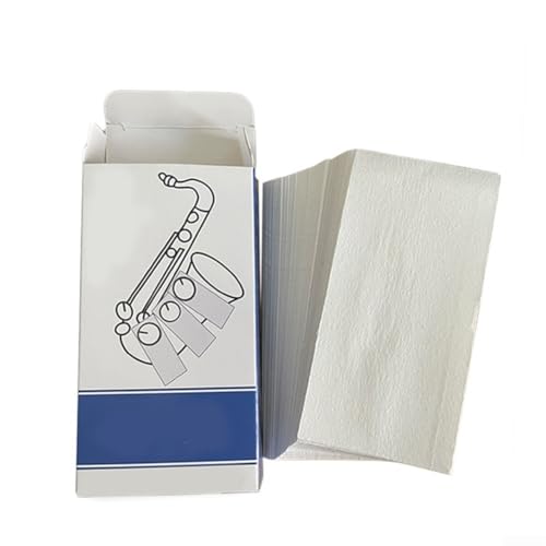 Papier de nettoyage absorbant pour boutons de flûte, saxophone et clarinette - Lot de 100 feuilles de fibres de 100 x 50 mm, anti-rayures, séchage rapide, entretien anti-adhésif