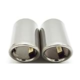 LWLD Auspuffblenden 2 STÜCKE Auto Auspuff-Schalldämpfer-Rohrabdeckung Für Audi A4 B8 A3 A1 Q5 Für VW Für Tiguan Für Volkswagen Für Passat B7 CC Schalldampf Endrohr (Farbe : Silber)