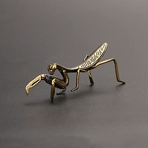 Acxico 1Pcs Brass Praying Mantis Figurine Small Statue House Ornament Animal Figurines Gift #TOP5
