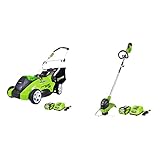 Greenworks 40V Push Lawn Mower, 16-Inch Electric Lawn Mower with 4.0Ah Battery and Charger Included...