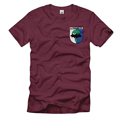 T-shirt bordeaux FschJgBtl 313 Friesland Kaserne Kompanie Varel en taille XXL pour homme