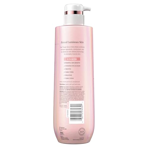 Olay Super Serum Body Wash for Normal Skin, 24hr Long Lasting Hydration, 5+ Ingredient Serum Complex for Bright Even Firm Luminous Skin, 20 fl oz