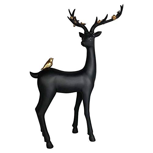 VSander Kreative Verzierungen Sikawild Horn Hirsch Hirsch Schwarz Bahnhofseingang Studie Schlafzimmer TV-Möbel Dekorationsmaterial for Möbel Liegend (Color : A)
