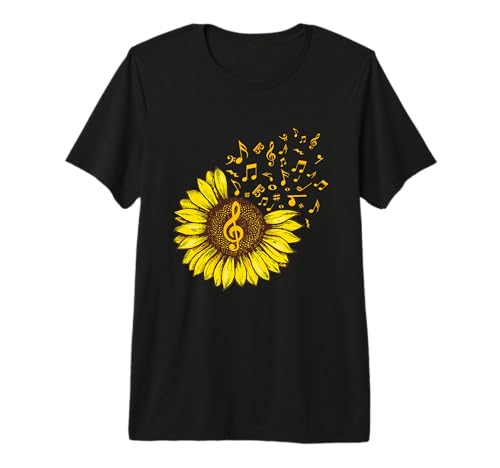 Sunflower Music Note Music Lovers Premium Tri-Blend T-Shirt