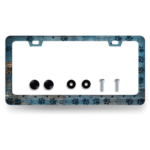 Dog Paws License Plate Frame Funny Dogs License Plate