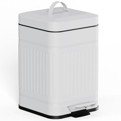 CEROELDA Small Trash Can with Lid-5L/1.3 Gal, Stainless Steel Outdoor