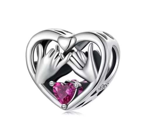 Abalorio de plata 925 auténtica tallado a mano compatible con pulseras Pandora