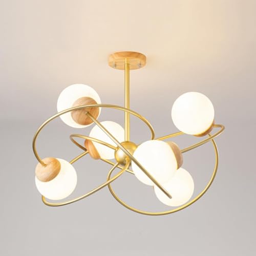 Chandelier moderne en verre rustique pour sublimer un grand salon sombre avec éclat gold