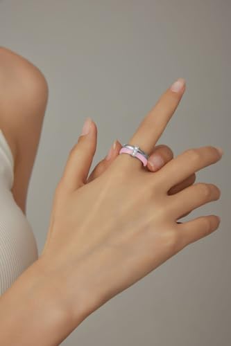 Lxbqysto Ceramic Wedding Band Ring For Women Stackable Rings thumb #2