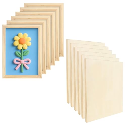 CHUENHEI 12 stycken träduk för målning 30,5 x 22,5 cm, målningstallrik, canvas, träplatta för målning, målarunderlag, träduk för målning, pysselprojekt, hantverk