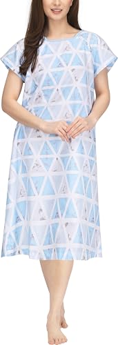 NY Threads Women's Hospital Gown Patient Gown, Triangle Blue, Large-X-Large