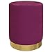 INLIFE Tabouret de Rangement Rond Violet Velours