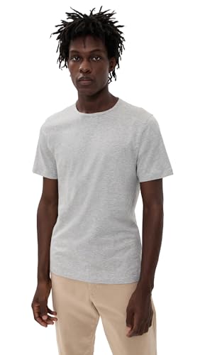 Theory Men's Precise Cotton Tee, Charcoal Heather, Grey, M