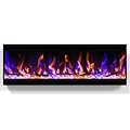 Feelcoo 30 inch Electric Fireplace, 4.3" Ultra-Thin Electric Fireplace Inserts, Ultra-Narrow Frame, Wall Mounted and Recessed Fireplace, Log & Crystal, Touch Screen & Remote Control, 1500W