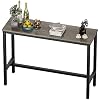 Teraves Bar Table، طاولة حانة بارتفاع البار، طاولة ارتفاع العداد مع إطار معدني قوي، طاولة مستطيلة عالية الارتفاع للمطبخ وتناول الطعام، غرفة المعيشة (39.37، بلاك أوك)