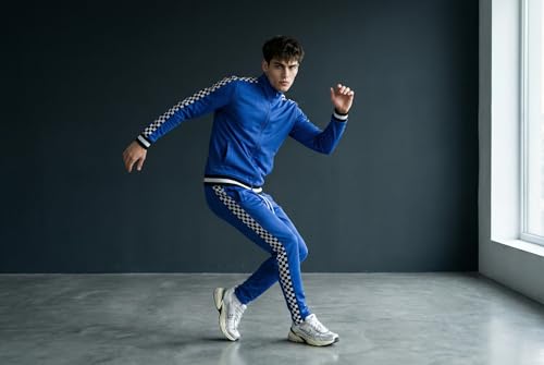 SCREENSHOT Men's Athletic Fitness Slim Fit Workout Track Pants BASIC P11854-Royal-Large