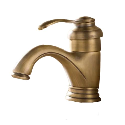 Grifo para lavabo de baño de cobre de primera calidad, mezclador de agua caliente y fría, elegante acabado marrón, construcción de latón duradero, diseño elegante de lavabo y tetera para tocador mode