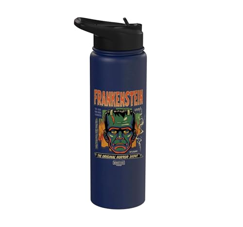 Image of Universal Monsters Frankenstein Vintage Halloween Mask Stainless Steel Insulated Water Bottle
