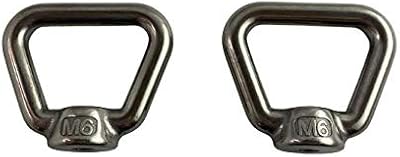 US STAINLESS 2 Pieces Stainless Steel 316 M6 Lifting Eye Nut 6mm Bow Type 80704 US Shape Marine Grade Pitch of 1