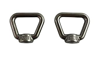 2 Pieces Stainless Steel 316 M6 Lifting Eye Nut 6mm Bow Type 80704 US Shape Marine Grade Pitch of 1