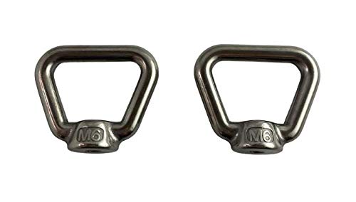 Image of US STAINLESS 2 Pieces Stainless Steel 316 M6 Lifting Eye Nut 6mm Bow Type 80704 US Shape Marine Grade Pitch of 1