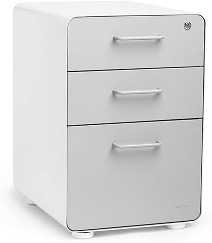 Poppin Stow 3-Drawer File Cabinet - White/Gray