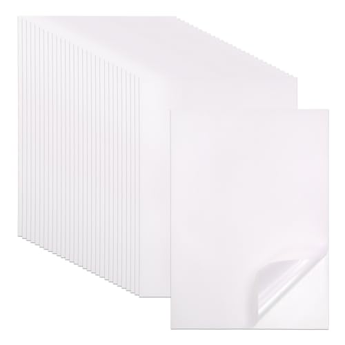 DBOO 30 Sheets A4 Waterproof Printable Sticker Paper Labels Self Adhesive Inkjet Vinyl Sticker Paper Matte Sticker Sheets for Inkjet and Laser Printers