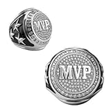 TrophyDeals Silver MVP Bling Ring - Trophy Rings for MVP & Award gift for champions