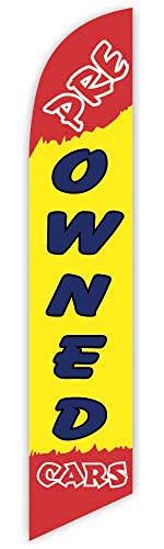 Cobb Promo Pre Owned Cars (Yellow) Advertising Feather Flag 12ft