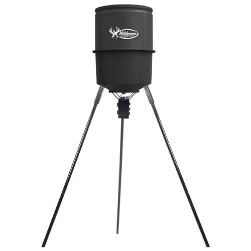WILDGAME INNOVATIONS Quick-Set 270 lb Game Feeder with Digital Timer | Durable Tripod Corn/Pellet Hunting Feeder with 1-4 Available Feed Times & 30-feet Radius by Wildgame Innovations - Used condition - US$104.79